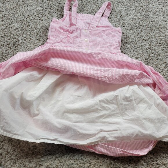 POLO RALPH LAUREN Dress Girls 6X Pink Seersucker Striped Sleeveless Lined - Picture 4 of 6